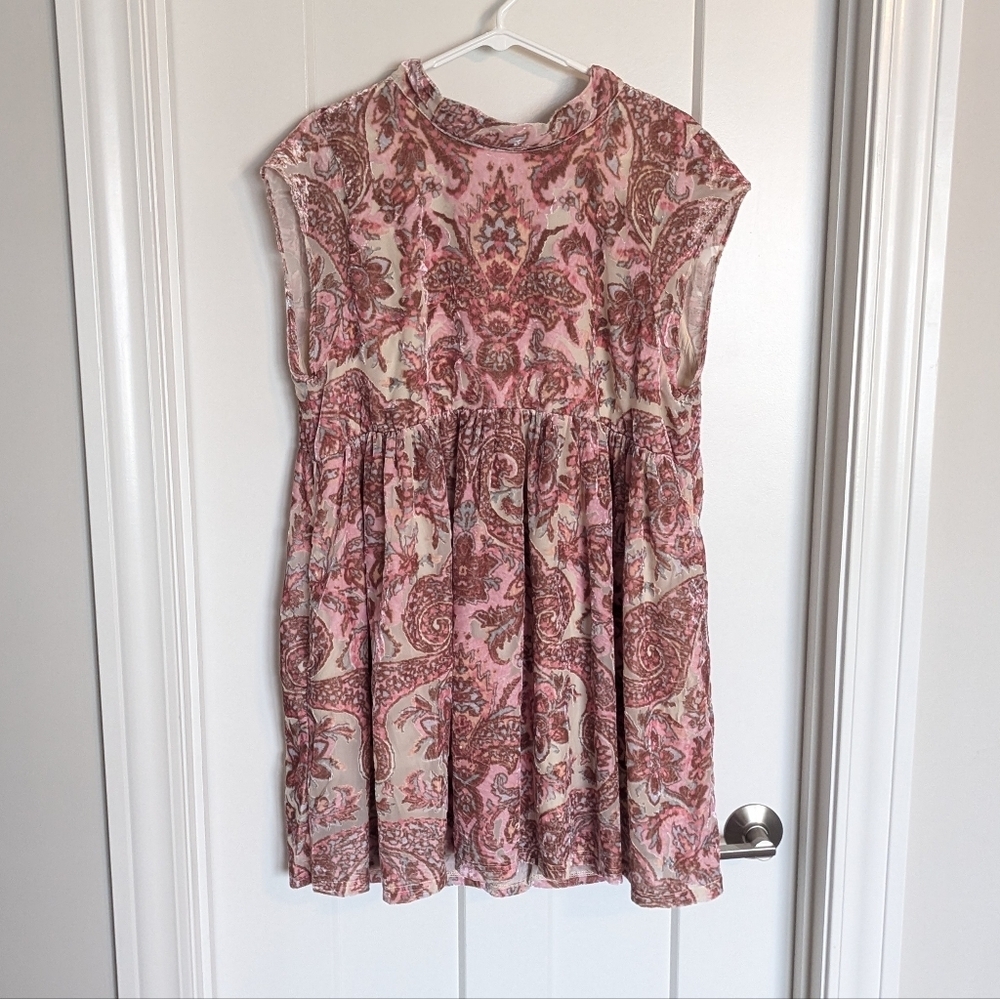 Free People Pink Paisley Mini Dress